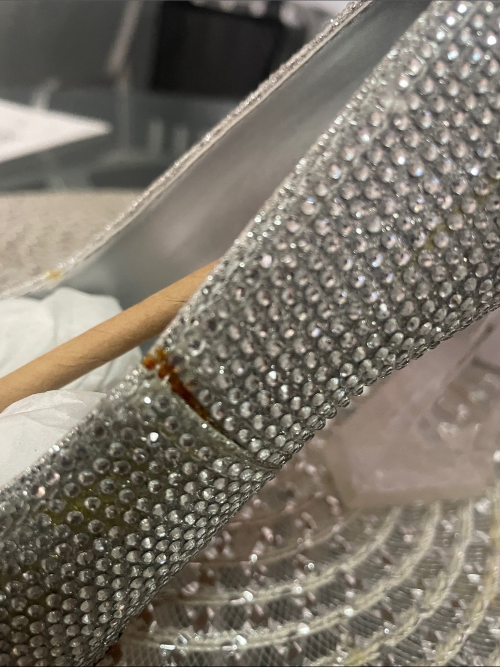 VERY HTF Katy Perry Collections Silver Embellished Pointed Toe Pumps size 9.5 - Picture 7 of 8